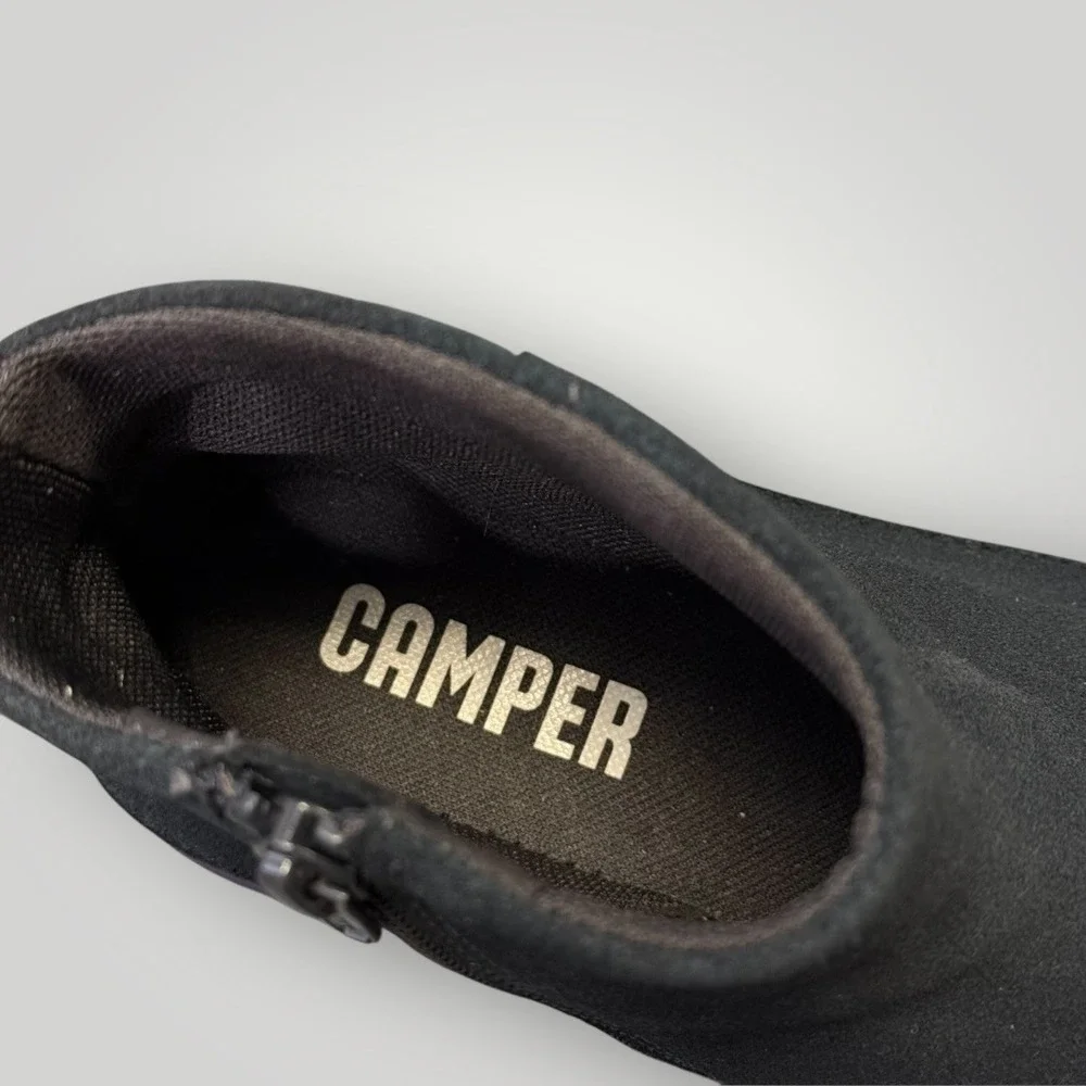 Camper Formiga Charcoal Suede Purple Sole Side Zip Ankle Boots Womens‎ 37